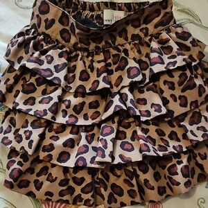 Old Navy Brown Leopard Ruffle Skirt